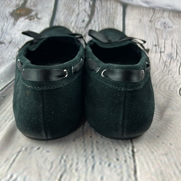 VIONIC ALICE Black Suede Silver Hardware Slip On Flats Moccasin Slipper Loafers - Picture 13 of 17